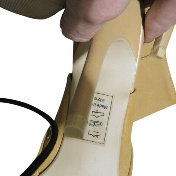 BOGO Rue21 Brown suede peep toe booties ankle boots heeled mules heels M 7-8 - Picture 10 of 13